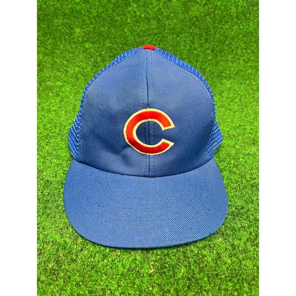 Vintage MLB Chicago Cubs Mesh Trucker Adjustable Snapback hat cap 90s Y2K - Picture 1 of 6